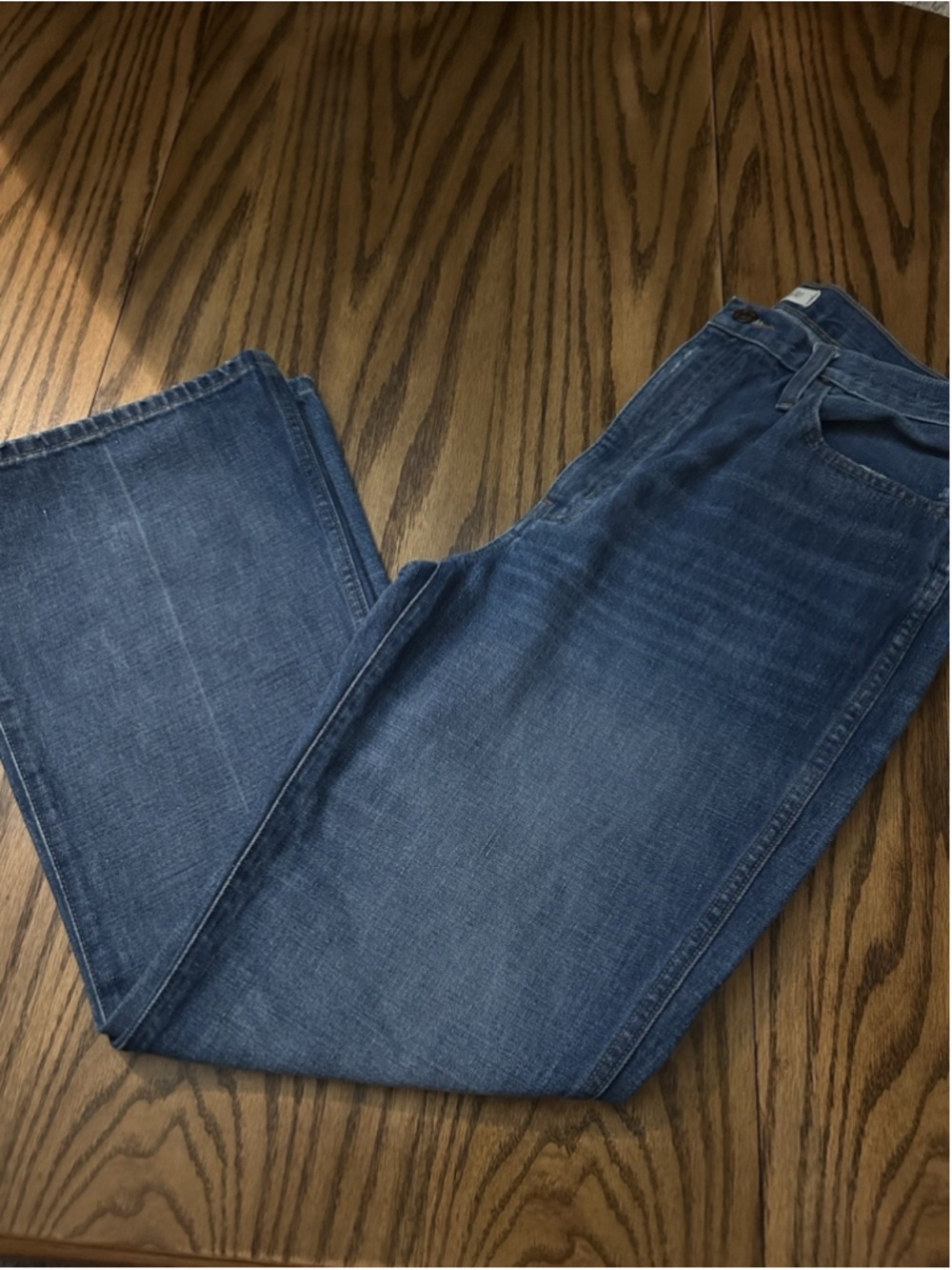 Madewell Flared Women's Jeans Blue Denim Button Accents 5-Pocket Medium Wash